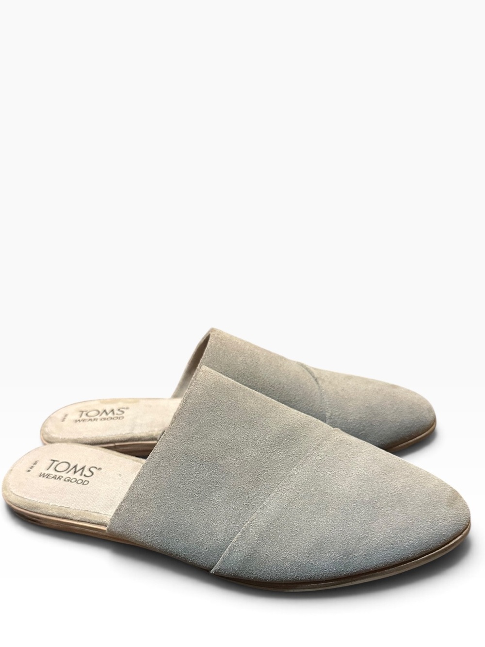 TOMS Suede Slip-On Mules in Light Gray